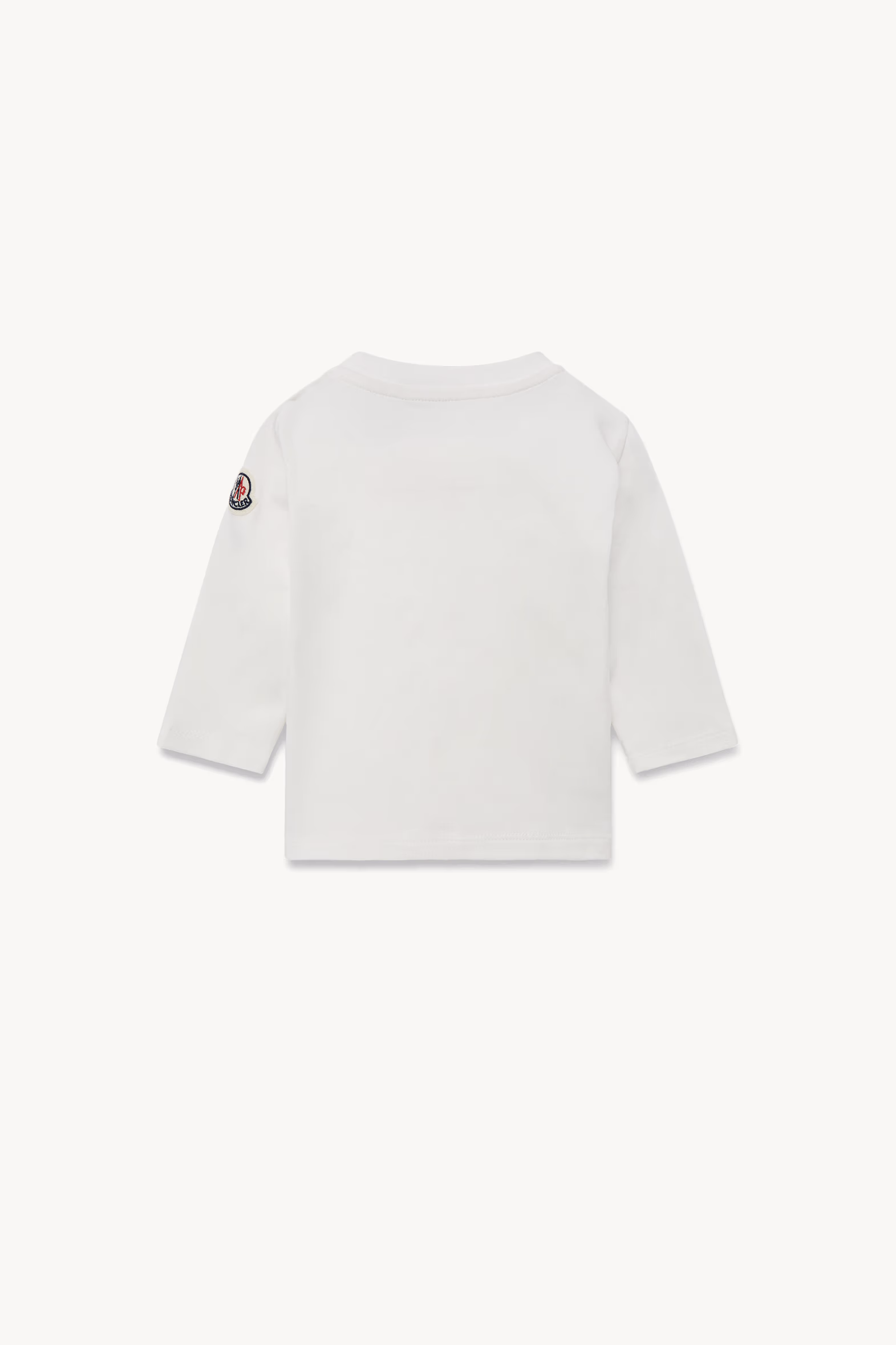 Camiseta de algodón de manga larga con logotipo de garabatos Niño Blanco Moncler 2
